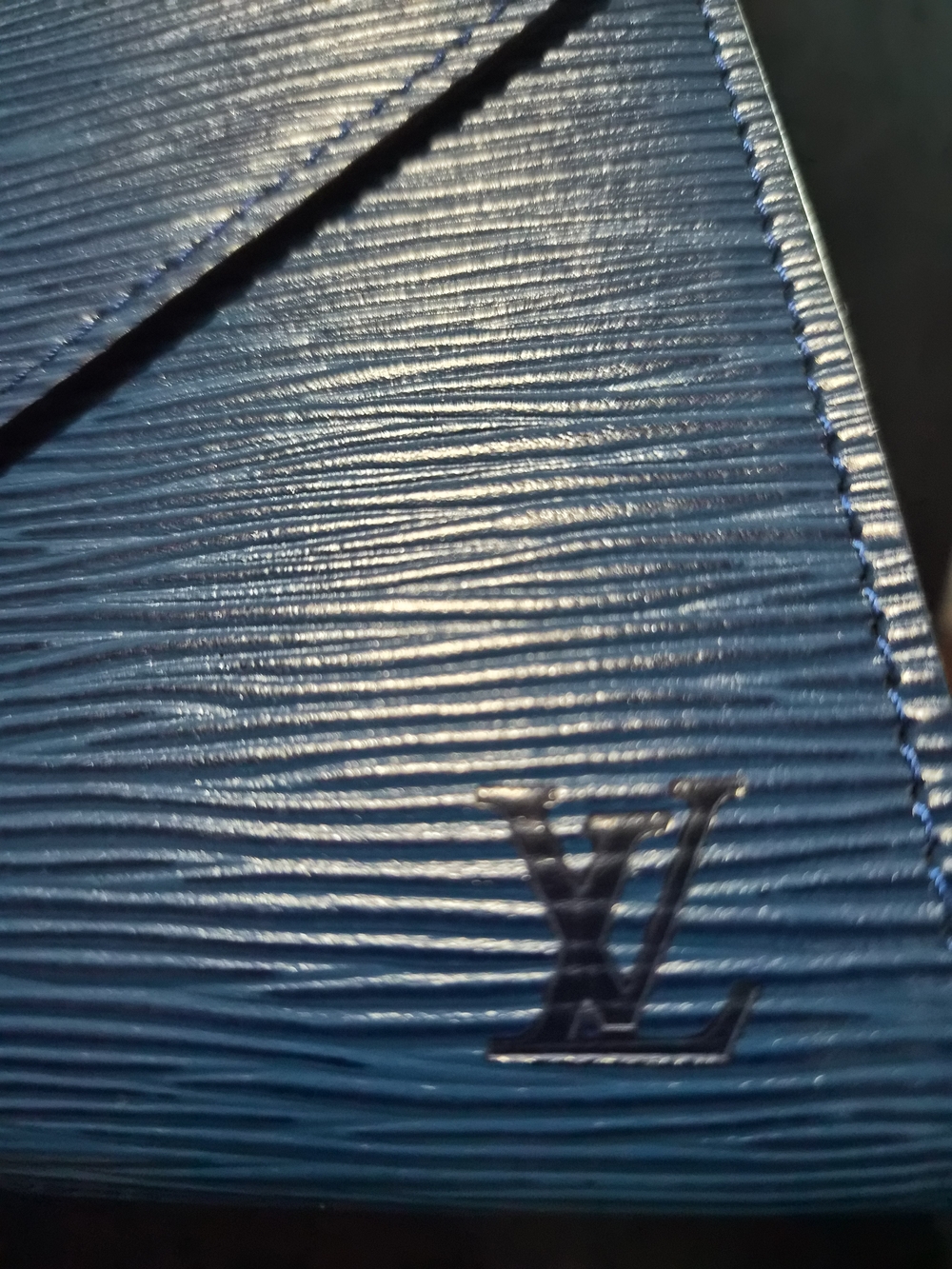 Louis Vuitton Epi Pochette Art Deco Clutch Bag Toledo Blue Vintage Envelope - Picture 2 of 13